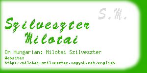szilveszter milotai business card